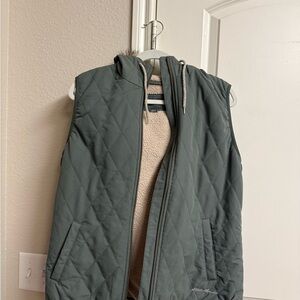 Eddie Bauer Quilted Hooded Vest - Green